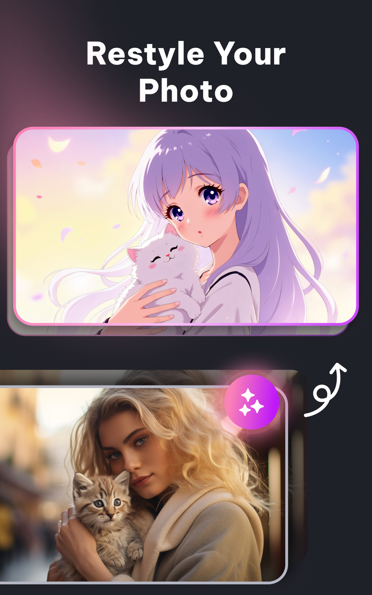 REGEN store preview comparing an illustrated portrait with the original photo